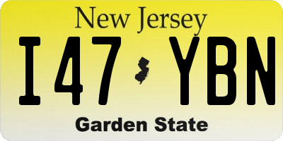 NJ license plate I47YBN