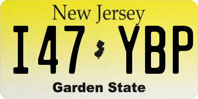NJ license plate I47YBP