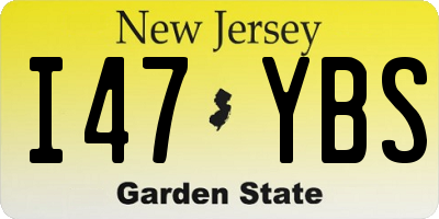 NJ license plate I47YBS