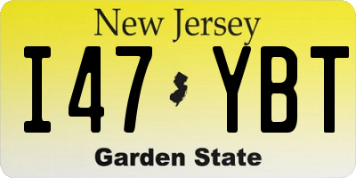 NJ license plate I47YBT