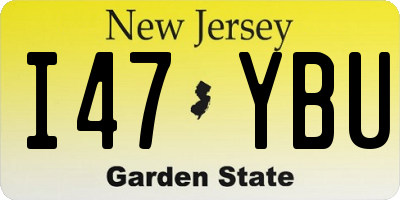 NJ license plate I47YBU