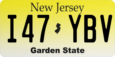 NJ license plate I47YBV