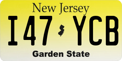 NJ license plate I47YCB