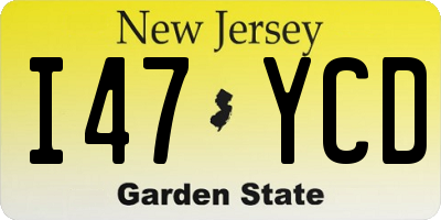 NJ license plate I47YCD