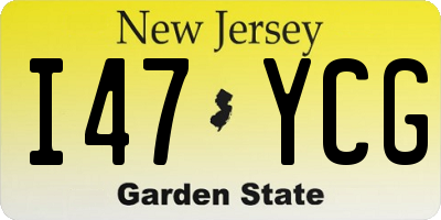 NJ license plate I47YCG
