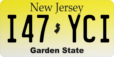 NJ license plate I47YCI