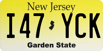 NJ license plate I47YCK