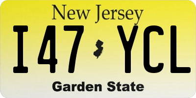 NJ license plate I47YCL