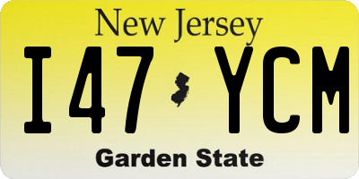NJ license plate I47YCM