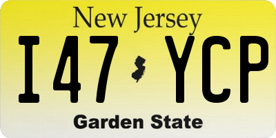 NJ license plate I47YCP