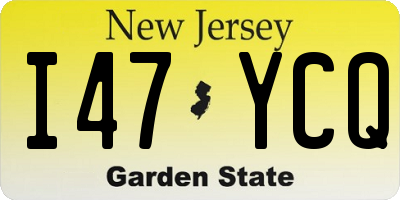 NJ license plate I47YCQ