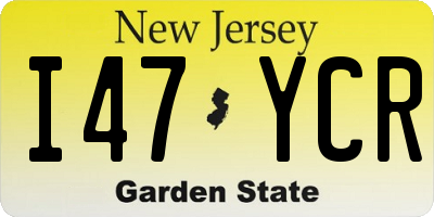 NJ license plate I47YCR