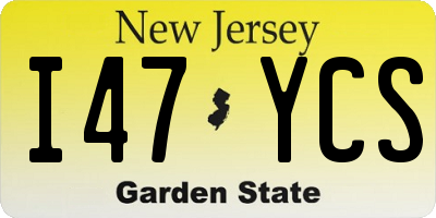 NJ license plate I47YCS
