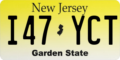 NJ license plate I47YCT
