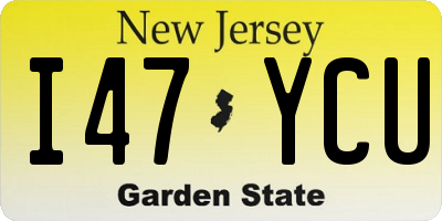 NJ license plate I47YCU