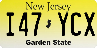 NJ license plate I47YCX