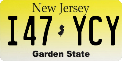 NJ license plate I47YCY