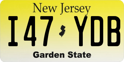 NJ license plate I47YDB