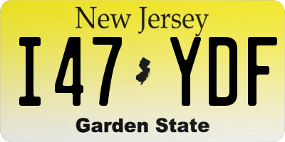 NJ license plate I47YDF