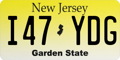 NJ license plate I47YDG