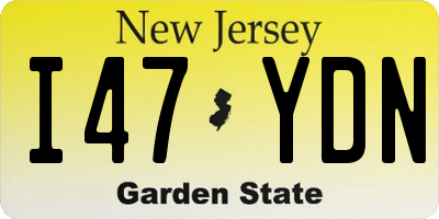 NJ license plate I47YDN