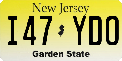 NJ license plate I47YDO