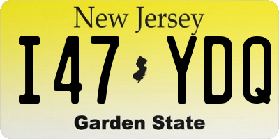 NJ license plate I47YDQ