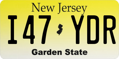 NJ license plate I47YDR