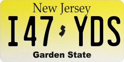 NJ license plate I47YDS