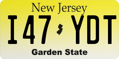 NJ license plate I47YDT