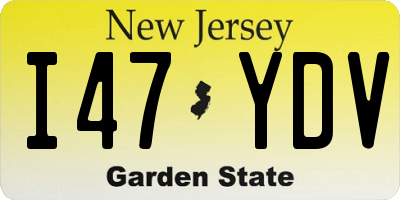 NJ license plate I47YDV