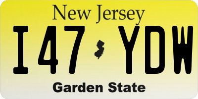 NJ license plate I47YDW