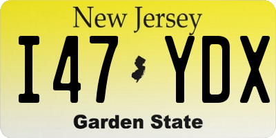 NJ license plate I47YDX