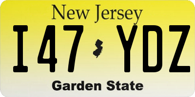 NJ license plate I47YDZ