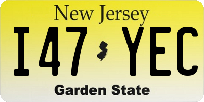 NJ license plate I47YEC