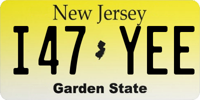NJ license plate I47YEE