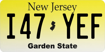 NJ license plate I47YEF