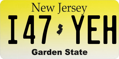 NJ license plate I47YEH