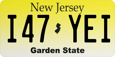 NJ license plate I47YEI