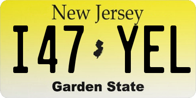 NJ license plate I47YEL