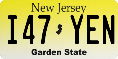 NJ license plate I47YEN