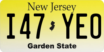 NJ license plate I47YEO