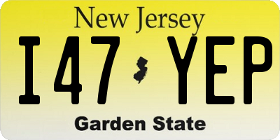 NJ license plate I47YEP