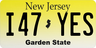 NJ license plate I47YES