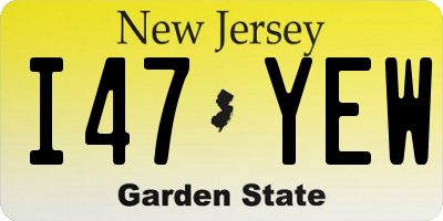 NJ license plate I47YEW