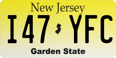 NJ license plate I47YFC