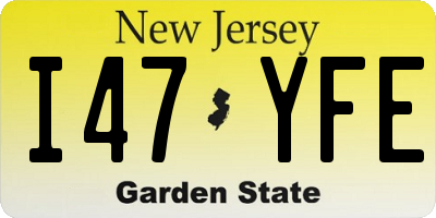 NJ license plate I47YFE