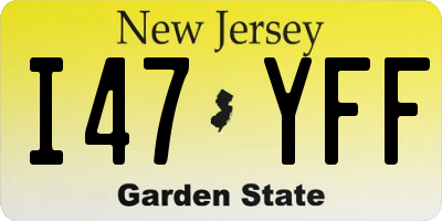 NJ license plate I47YFF