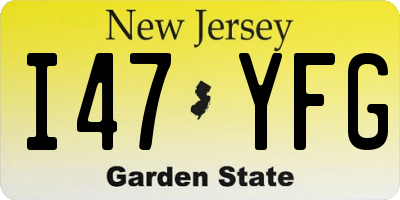NJ license plate I47YFG