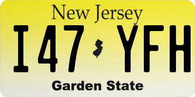 NJ license plate I47YFH
